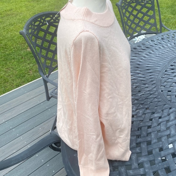 NWT J. Crew Orange Wool Blend crew Neck seamed around 3/4 Sleeve Sweater med - Picture 6 of 10